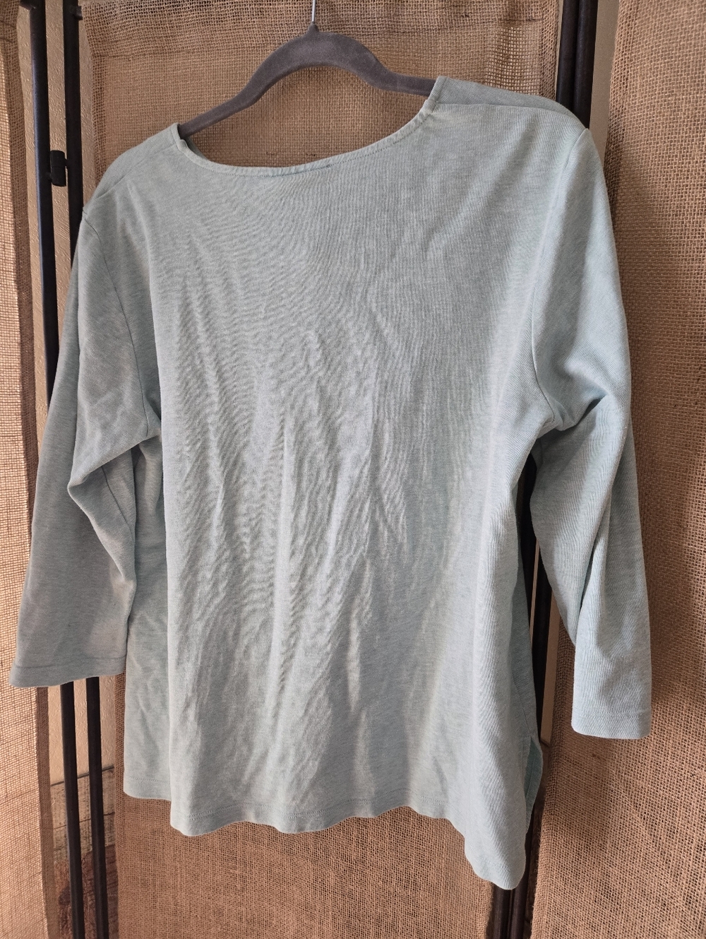 Alfred Dunner Light Mint Green Long Sleeve Butterfly Embellished Top Beaded Med - Picture 13 of 13